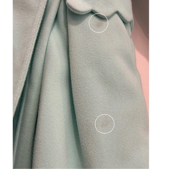 Cat & Jack Girls Heavy Pea Coat Removable Fur Trim Mint Green Size 7/8 - Picture 10 of 11